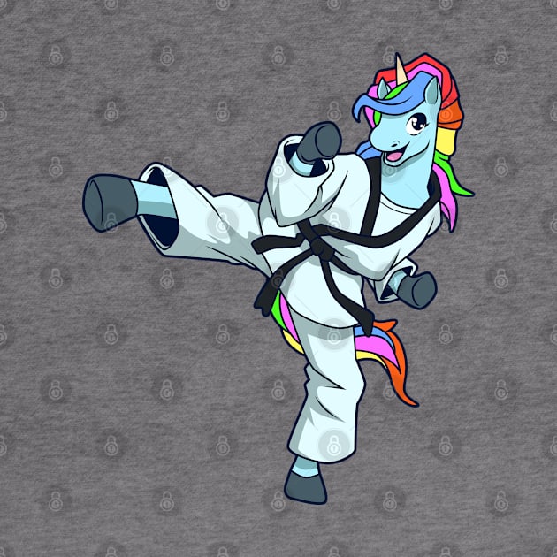 Cartoon unicorn makes Tang Soo Do by Modern Medieval Design